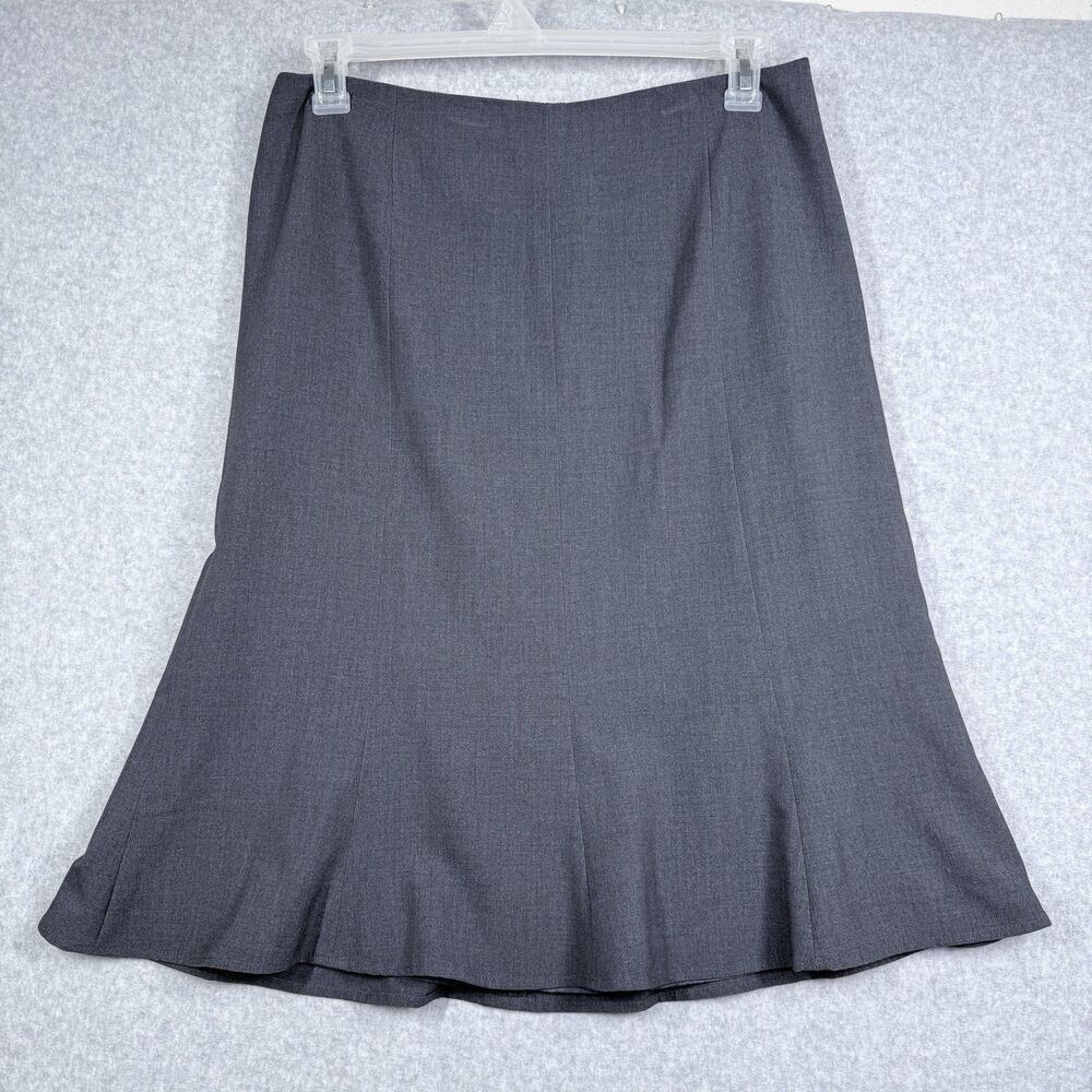 A Line Skirt Womens Sz 12 Gray Side Zip Judith Hart Collection Fully Lined